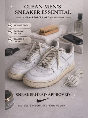 Nike Air Force 1 ‘07 Triple White Low Sneakers | Men’s Size 13